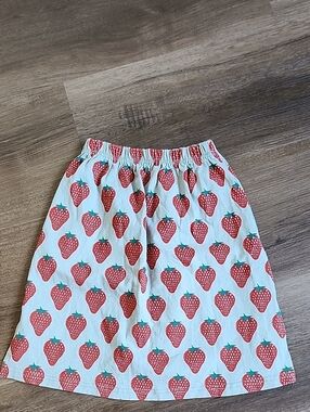 Bobo Choses White Skirt with Red Strawberry Print